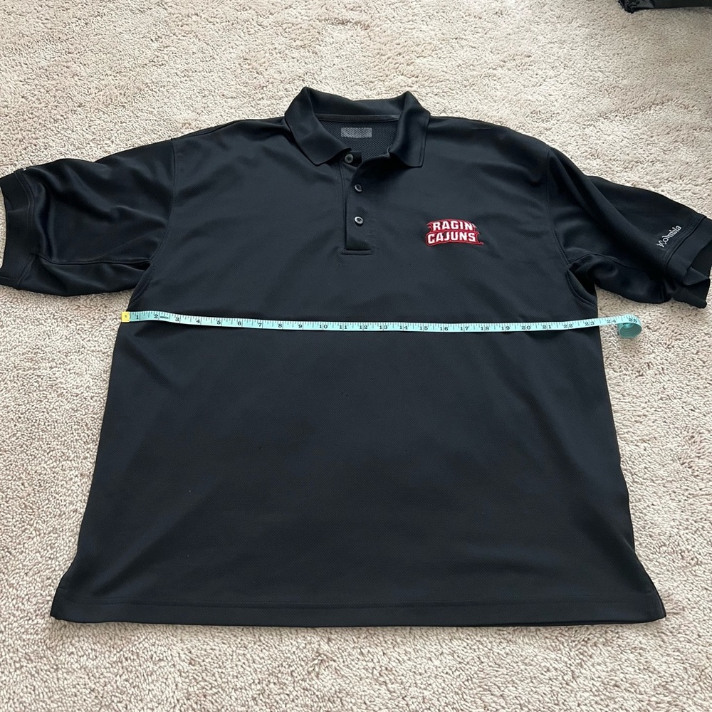 Black Polo Shirt with Red Ragin Cajuns Logo